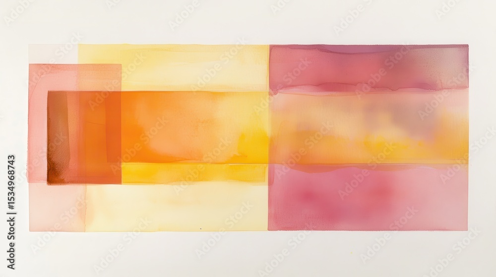 Aufkleber abstract geometric shapes painting in serene studio setting