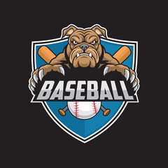 baseball club logo dog vector illustration design