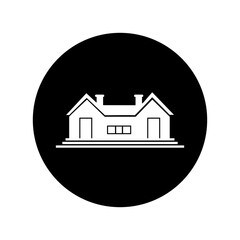 classic house icon white color