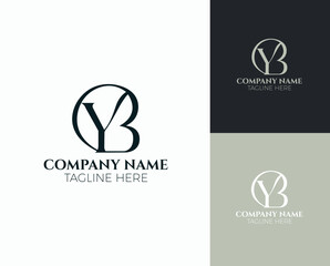YB luxury monogram letter logo design