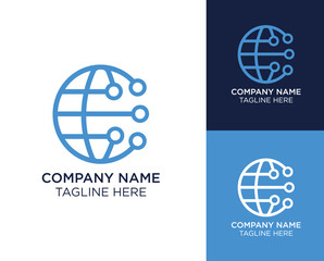 Abstract technology company logo design