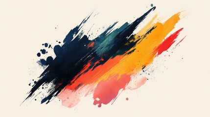 Dynamic abstract art with vibrant paint strokes and splatters