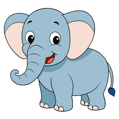 Naklejka premium Elephant white background