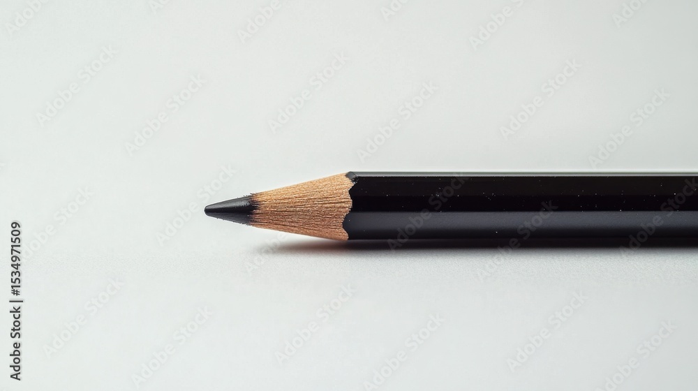 Poster Simple pencil on flat surface in minimalistic studio setting