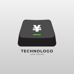 Obraz premium A modern logo design featuring a stylized keyboard key shape, perfect for technology brands, software companies, coding platforms, e-learning, or digital product startups.