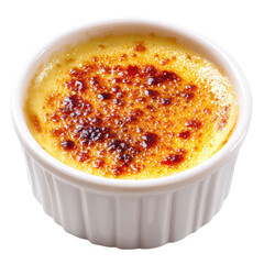 Delicious creamy dessert with a caramelized sugar top layer. transparent background