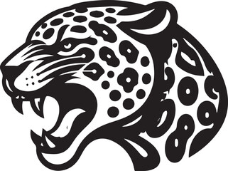 Black and White Jaguar Vector Illustration – Minimalist Wild Cat Silhouette Art	