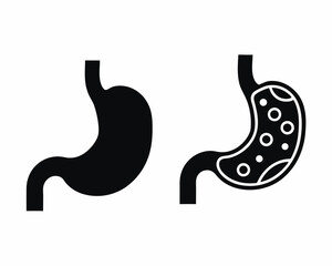 Fototapeta premium Stomach icon silhouette vector illustration
