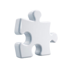single puzzle piece shown on transparent background
