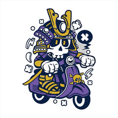 scooter samurai old vector.eps