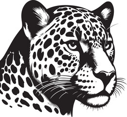 Black and White Jaguar Vector Illustration – Minimalist Wild Cat Silhouette Art	