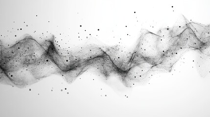 Grey particles on white background representing design, technology, and digital concepts in clean minimal style 