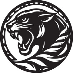 Black and White Jaguar Vector Illustration – Minimalist Wild Cat Silhouette Art	