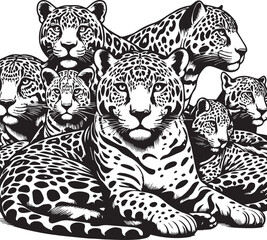 Black and White Jaguar Vector Illustration – Minimalist Wild Cat Silhouette Art	
