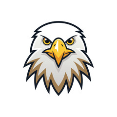 Obraz premium Minimal Bald Eagle icon vector illustration isolated on white background
