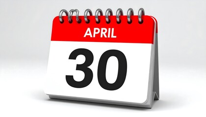 3D calendar, April 30