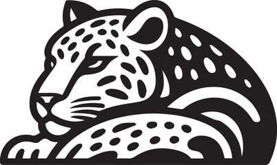 Black and White Jaguar Vector Illustration – Minimalist Wild Cat Silhouette Art	