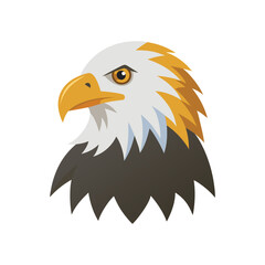 Obraz premium Minimal Bald Eagle icon vector illustration isolated on white background