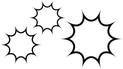 黒いトゲトゲのパンクな吹き出しセット