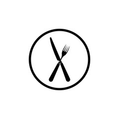 Fototapeta premium Spoon and fork icon isolated on white background.