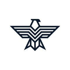 flying bird with big wings logo vector