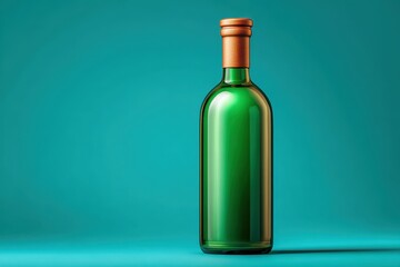 Antique green wine glass mockup