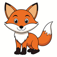 Obraz premium Fox white background