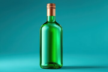 Antique green wine glass mockup