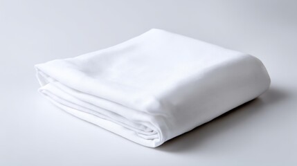 Cotton pillow case folded neatly on white background