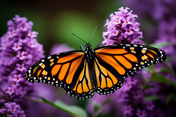 Fototapeta premium monarch butterfly on purple flower