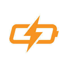 combination of electricity and battery logo vector