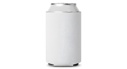 White Slim Can Cooler Mockup - Blank Sleeve for Skinny Beer or Soda Can