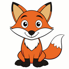 Obraz premium Fox white background