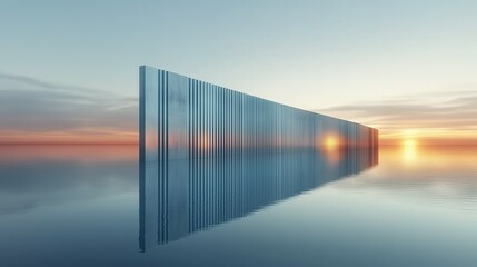 Fototapeta premium Abstract Futuristic Skyscraper 3D Perspective: Blue Glass Modern Architecture Urban Background for Office Design and Commercial Hub 