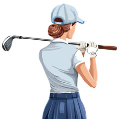 Golfer lady girl Illustration Draw