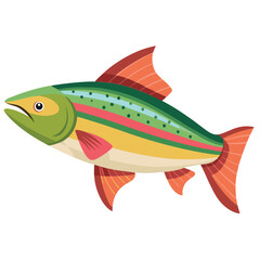 Colorful Salmon Illustration