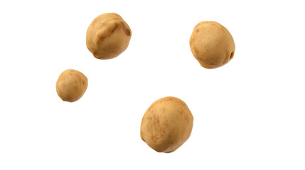 Natural Macadamia Nuts Isolated on a Transparent Background with Detailed Texture and Color
