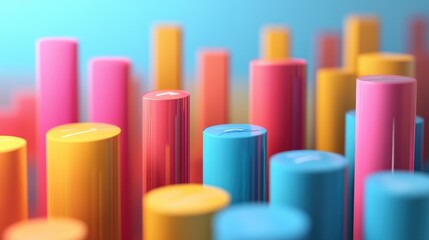 Income statement, layered graph data over clean background, 3D illustration.