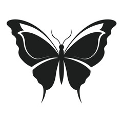 Black and white butterfly vector illustration on a white background, highlighting its beautiful wings and natural design
