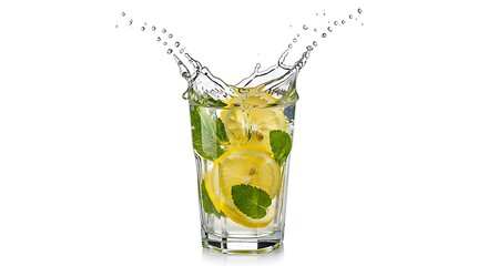 Refreshing Lemon Mint Splash: A Clear Glass of Hydration