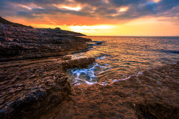 stunning summer landscape, popular croatian place - Premanture peninsula national park near Pula,...