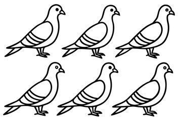 Fototapeta premium Minimalist Pigeon Vector Set