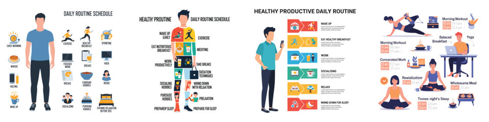Daily Healthy Lifestyle Routine Infographic