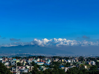 view from the top of the mountain in  Nepal.