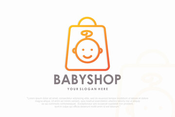 Baby Shop Logo Design Template . vector illustration
