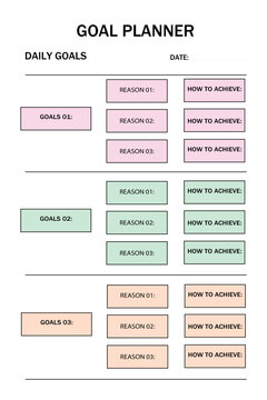 Goal Planner - Weekly Goals, Monthly Goals, Quarterly Goals, Yearly Goals