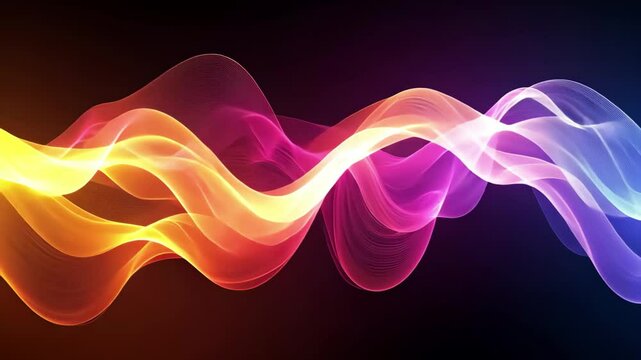 Waves of sound transform into vibrant colors in a mesmerizing display of light and motion, illustrating the beauty of music resonating through an artistic representation at night