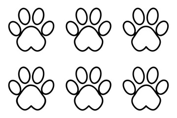 Pet Pawprint bandle set Vector Illustrations