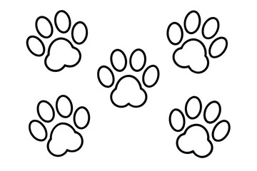 Fototapeta premium Pet Pawprint bandle set Vector Illustrations