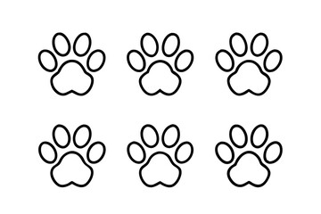 Fototapeta premium Pet Pawprint bandle set Vector Illustrations